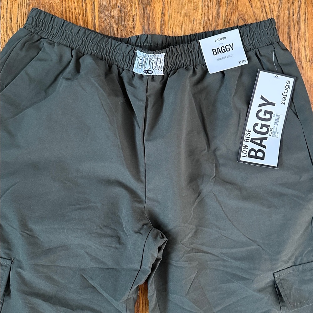 Refuge Olive Green Low Rise Baggy Pants - Picture 2 of 11